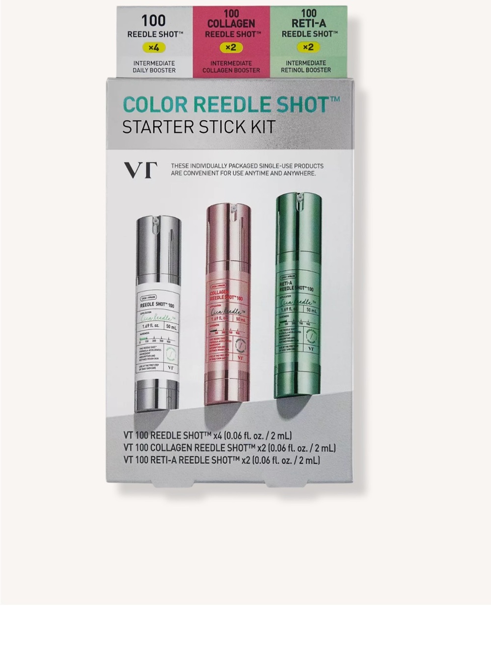 VT Color Reedle Shot Starter Stick Kit — Silver, Pink & Green Targeted Boosters
